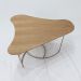Mesa De Centro Boomerang Madeira Amendoa Base Metal Cobre Nacc