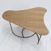 Mesa De Centro Boomerang Madeira Amendoa Base Metal Preto Nacc