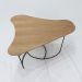 Mesa De Centro Boomerang Madeira Amendoa Base Metal Preto Nacc