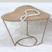 Mesa De Centro Organica Coraçao Amendoa Base Metal Cobre Nacc