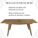 Mesa De Jantar Extensivel 113 ou 164 cm Madeira Pinhao Nacc