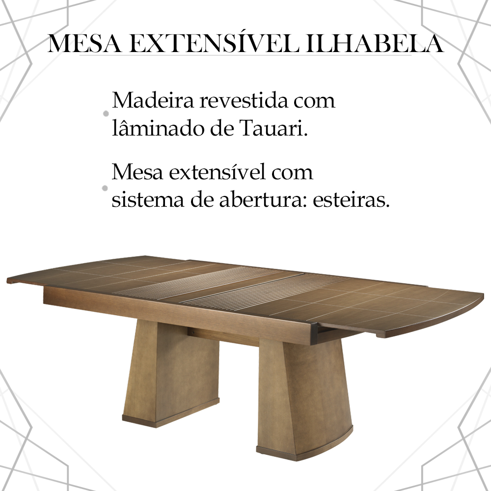 Mesa De Jantar Extensivel 162 ou 222 cm Madeira Capuccino Nacc