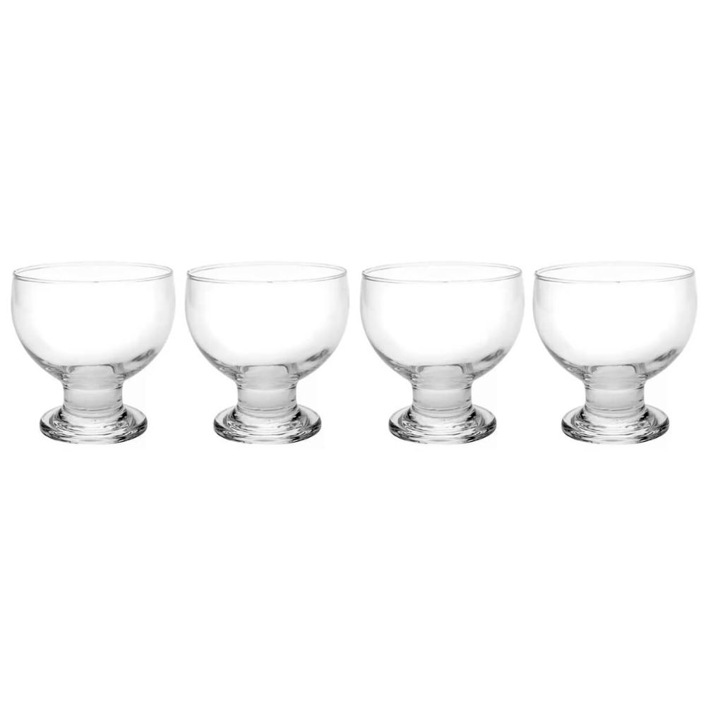 Conjunto de Sobremesa 4 Peças em Vidro Jogo de Taças de Sobremesa 400ml Paulista Nadir Incolor