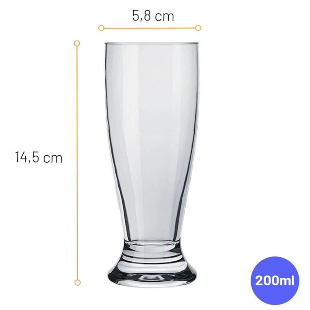 Copo Tulipa Munich de Vidro 200ml para Chopp e Cerveja Nadir