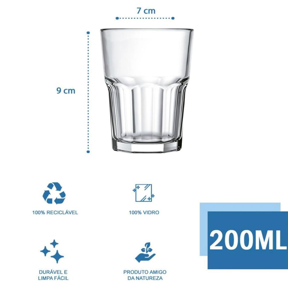 Jogo 12 Copos 200ml para Suco Água e Refrigerante Nadir Figu