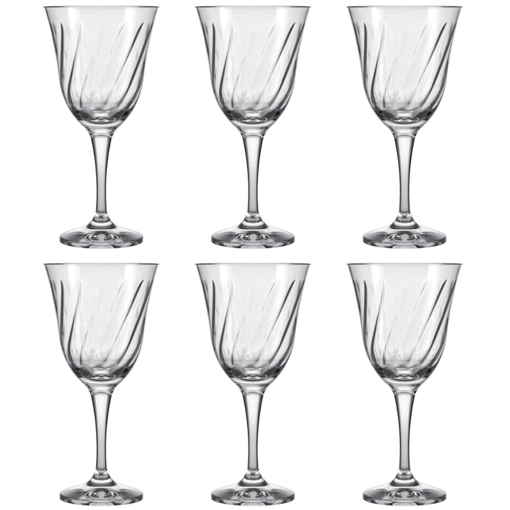 Jogo 6 Taças para Água Vinho 365ml Lírio Nadir Figueiredo em Vidro Transparente