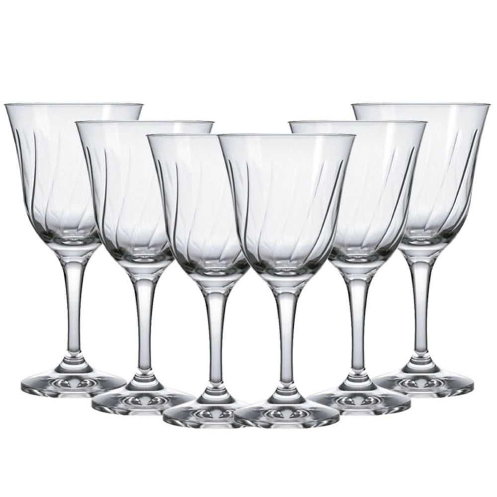 Jogo 6 Taças para Água Vinho 365ml Lírio Nadir Figueiredo em Vidro Transparente