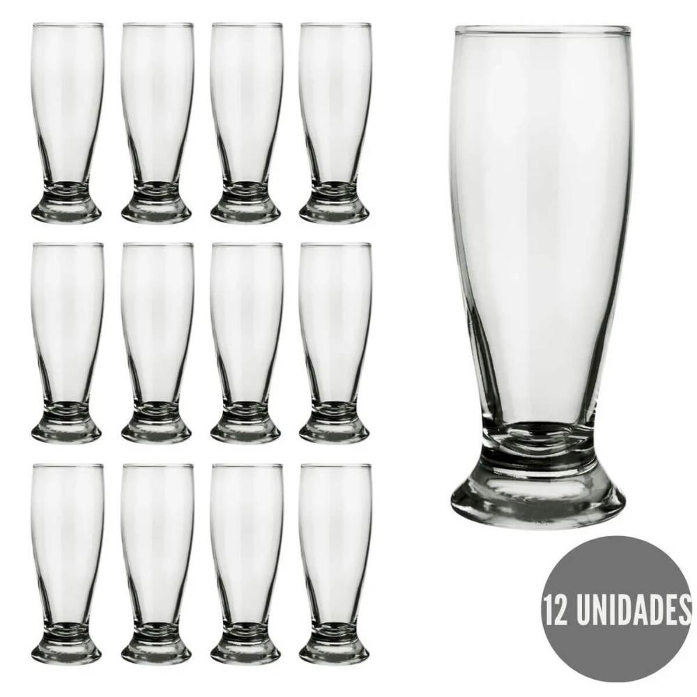 Jogo de 12 Copos Tulipa Munich de Vidro 200ml para Chopp e Cerveja Nadir Figueiredo 