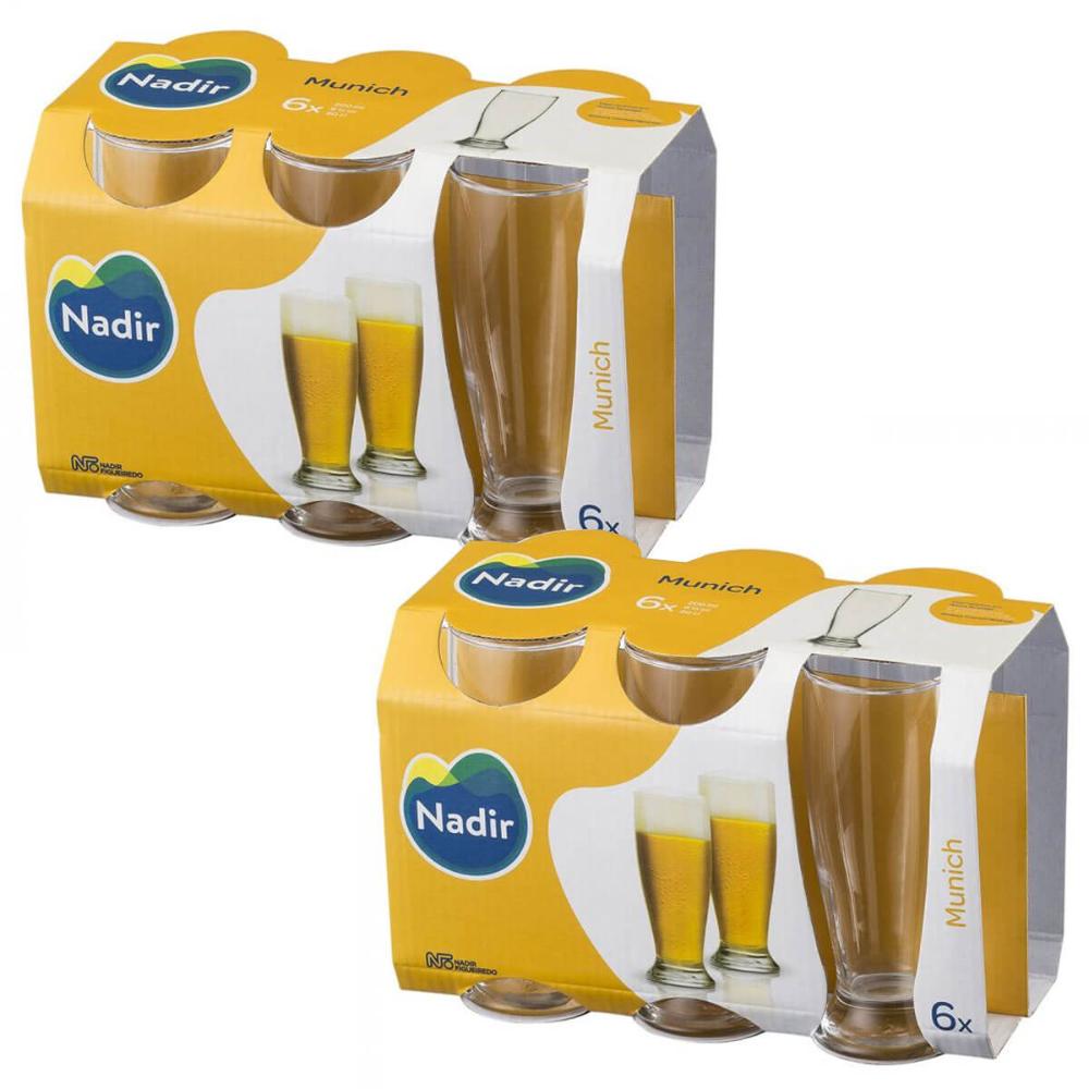Jogo de 12 Copos Tulipa Munich de Vidro 200ml para Chopp e Cerveja Nadir Figueiredo 