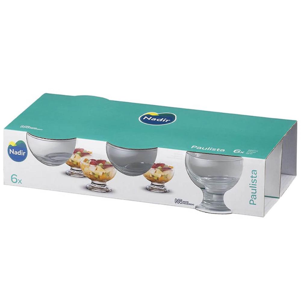 Jogo de Taças de Sobremesa em Vidro 220ml 6 Peças Paulista N
