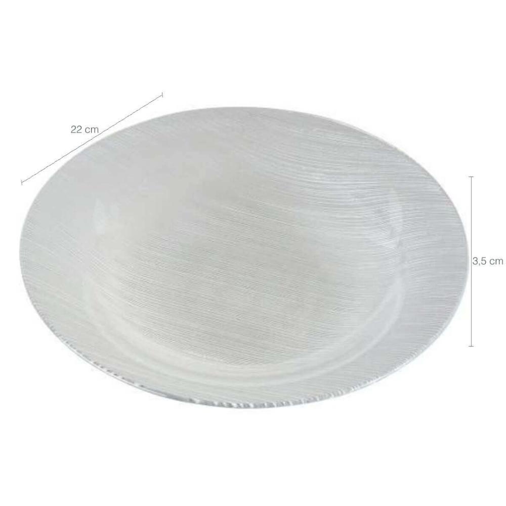 Kit 12 Pratos Fundos Duralex Pratos de Vidro Redondos Diamante 22cm Nadir Transparentes