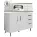 Balcão Gabinete Pia Inox 120cm Nathan 2 Portas Branco - Nathy Móveis