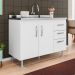 Balcão Gabinete de Pia 120cm Nathan 2 Portas Branco - Nathy Móveis