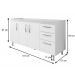 Balcão Gabinete de Pia sem Tampo 160cm Nathan 3 Portas Branco - Nathy Móveis