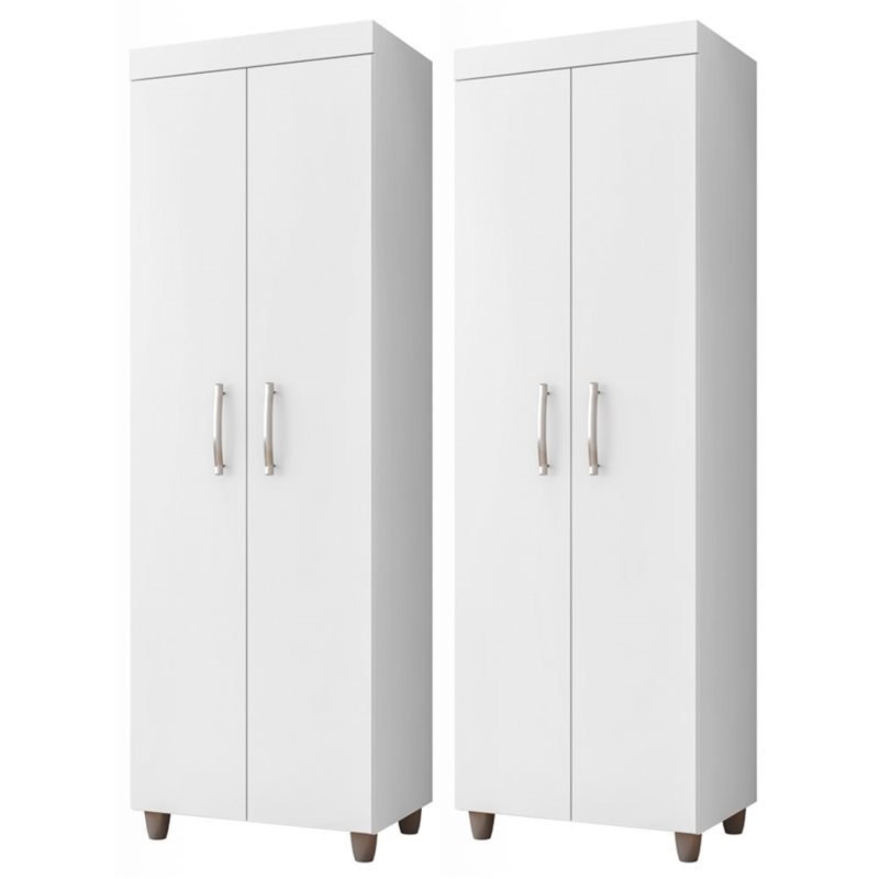 Kit 2 Armários Multiuso Rafaela 2 Portas Branco - Nathy Móveis