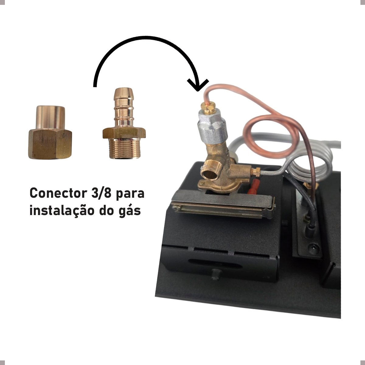 Lareira A Gás Interna Gás GLP Botijão Decoração Sala 80cm