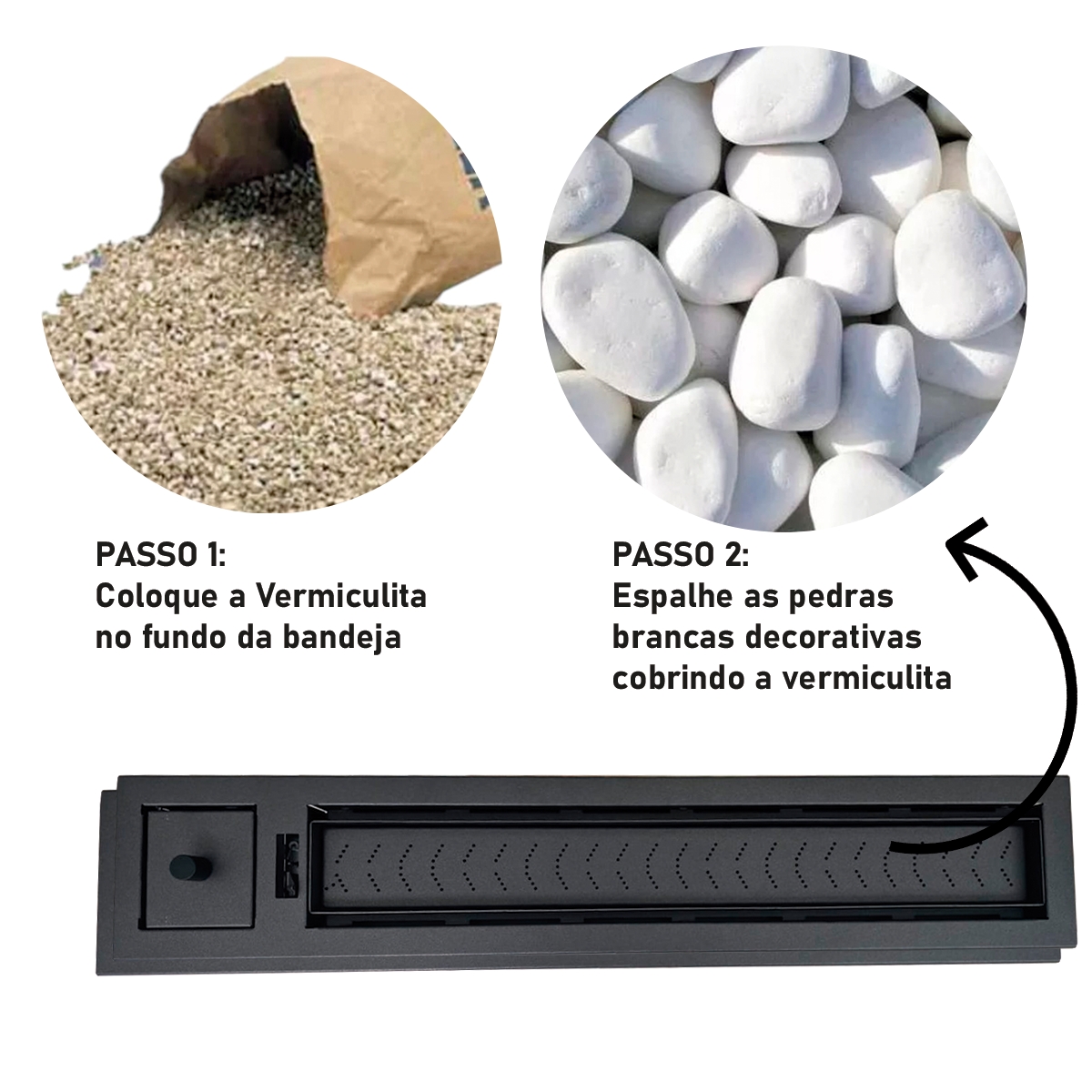 Lareira A Gás Interna Natural Glp Botijão Decoração Sala 60cm