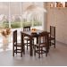Conjunto Mesa Castanho De Madeira Maciça 88x88 + 4 Cadeiras Madeira Para Cozinha Sala De Jantar  Sfa