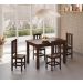 Conjunto Mesa De Madeira Castanho Maciça 120x88 + 4 Cadeiras Sfa