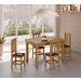 Conjunto Mesa De Madeira Mel 120x88 Com 4 Cadeiras Estofadas Sfa