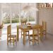Conjunto Mesa De Madeira Mel Maciça 120x88 + 4 Cadeiras Sfa