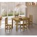 Conjunto Mesa De Madeira Nogueira Maciça 120x88 + 4 Cadeiras Sfa