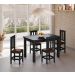 Conjunto Mesa De Madeira Preto 120x88 Com 4 Cadeiras Estofadas Sfa