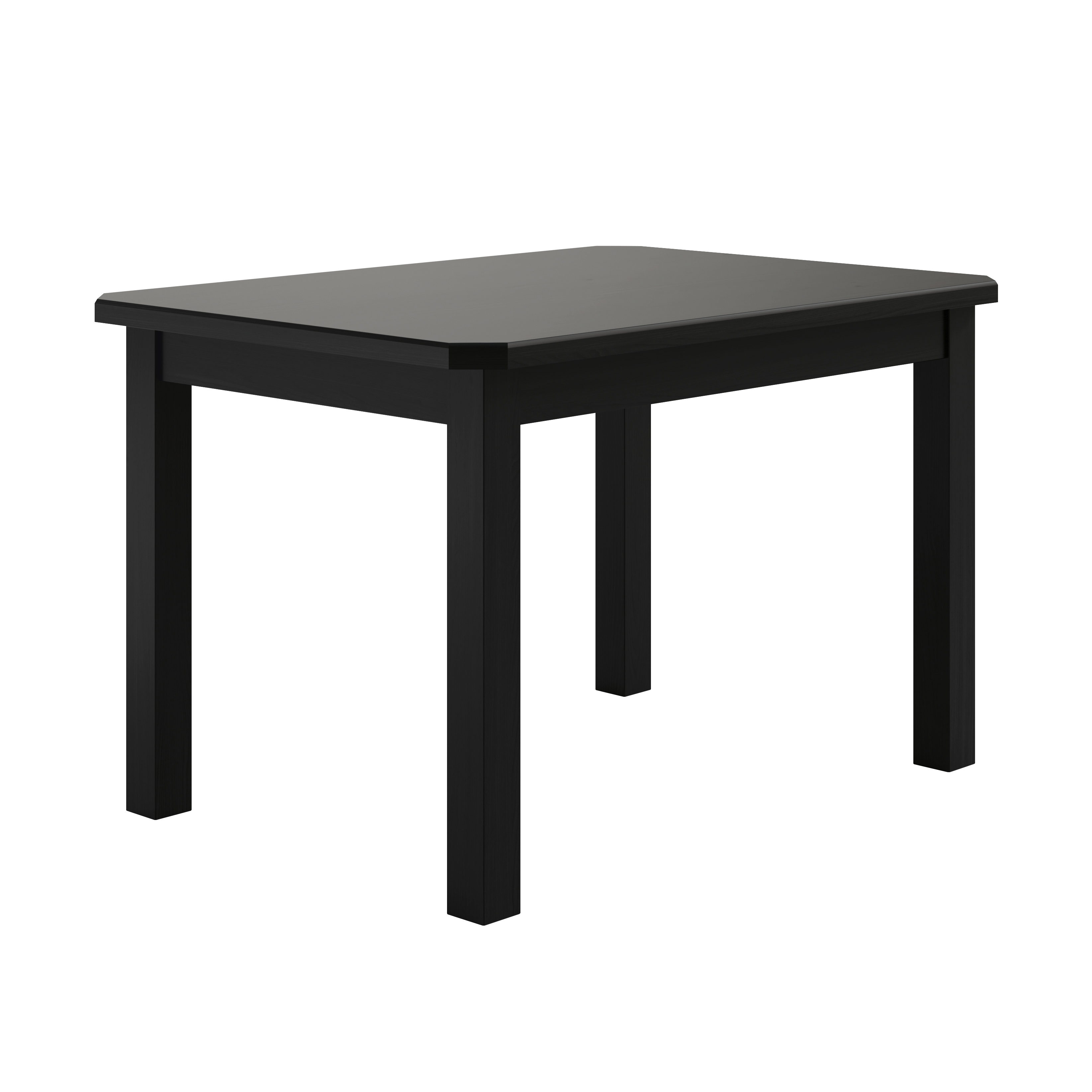 Conjunto Mesa De Madeira Preto 120x88 Com 4 Cadeiras Estofadas Sfa