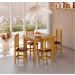 Conjunto Mesa Mel De Madeira 88x88 Com 4 Cadeiras Estofadas Para Cozinha Sala De Jantar  Sfa