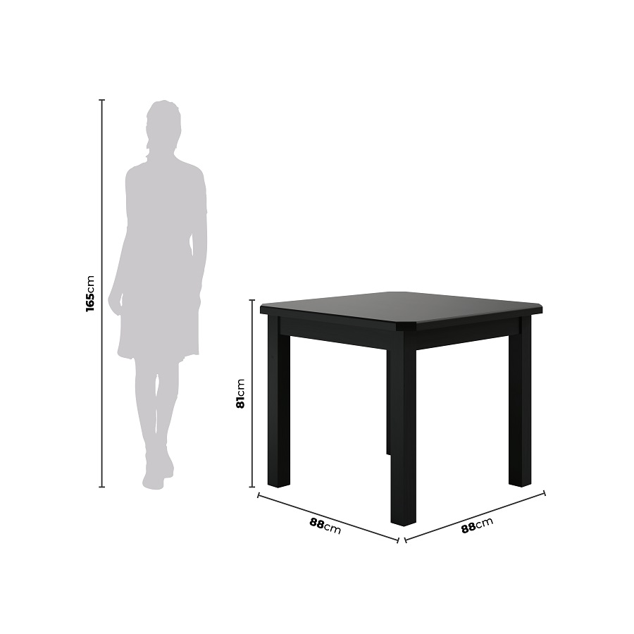 Conjunto Mesa Preta De Madeira 88x88 Com 4 Cadeiras Estofadas Para Cozinha Sala De Jantar  Sfa