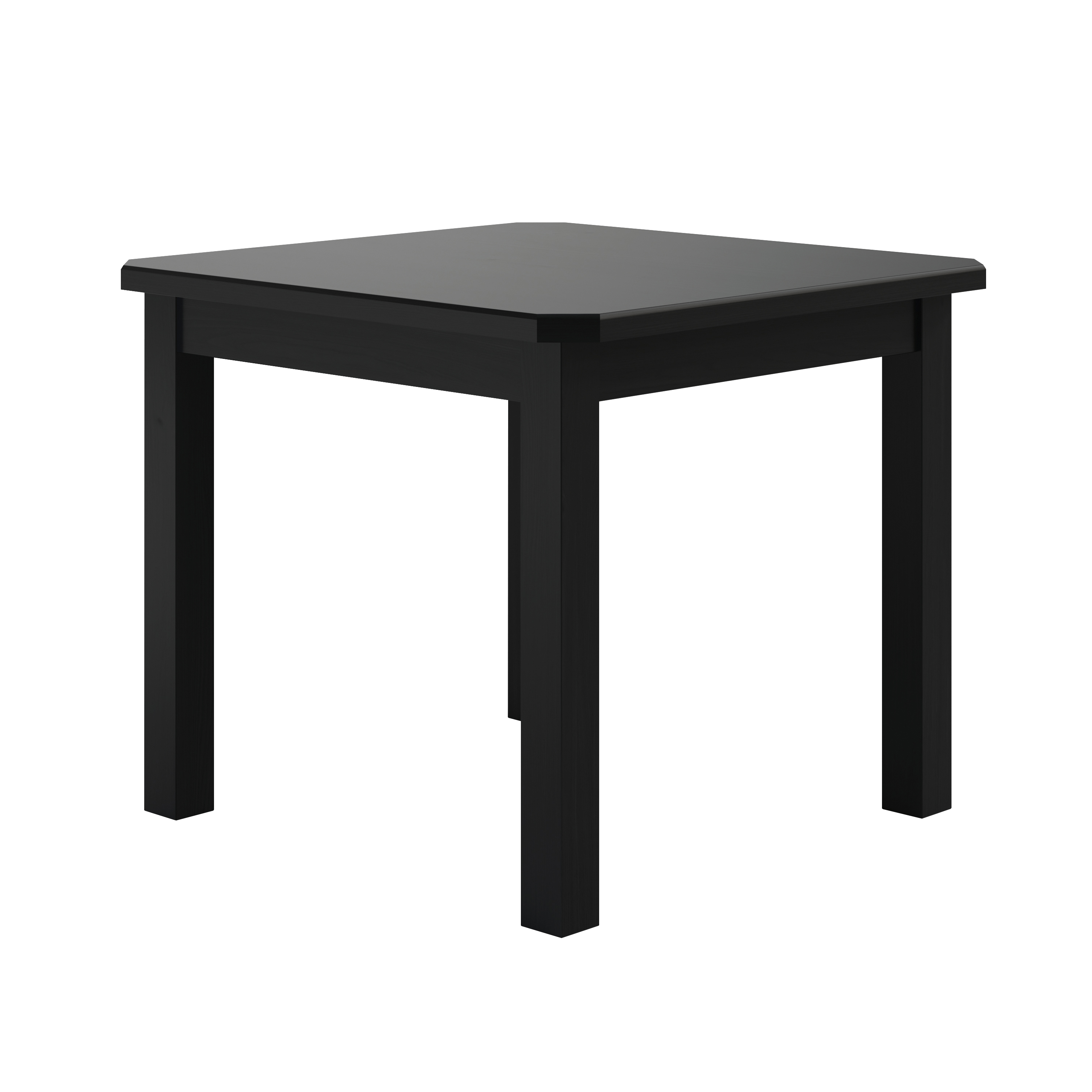 Conjunto Mesa Preta De Madeira Maciça 88x88 + 4 Cadeiras Madeira Para Cozinha Sala De Jantar  Sfa