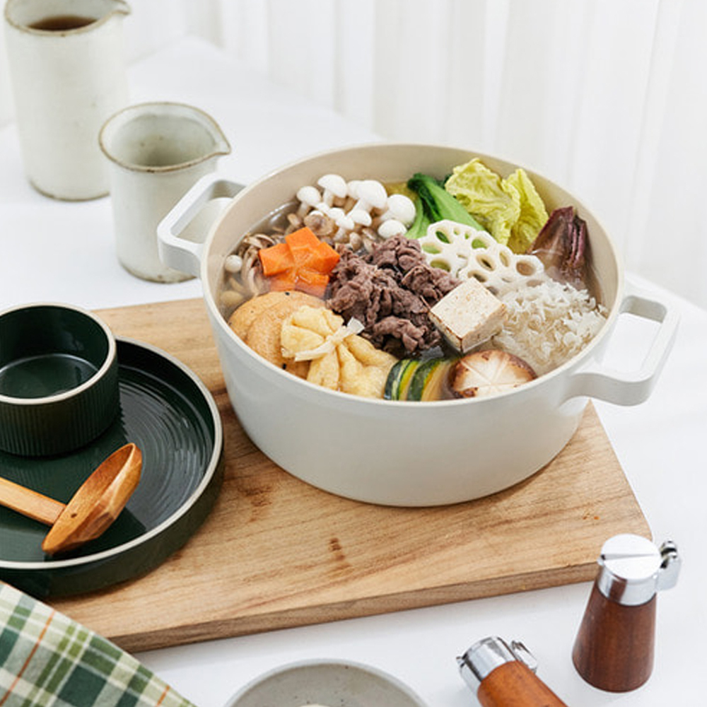 Caçarola 24cm/3,6L - Indução com Revestimento Cerâmico - FIKA - Neoflam - Cor Pérola