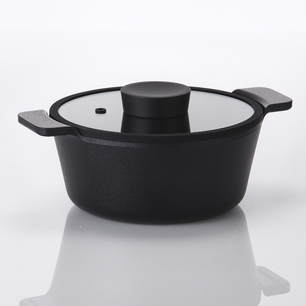 Caçarola 24cm/3,7L - Indução - Alumínio com Revestimento Cerâmico - VULKAN - Neoflam - Cor Preta