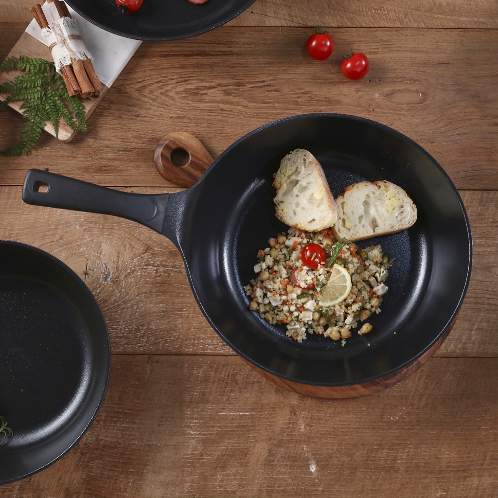 Frigideira Wok 28cm/3,8L - Indução - Alumínio com Revestimento Cerâmico - VULKAN - Neoflam - Cor Preta
