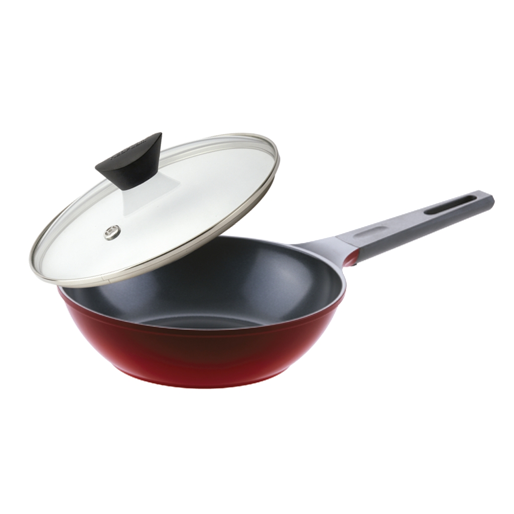 Frigideira Wok 30cm/4,7L com Revestimento Cerâmico - Amie - Neoflam - Cor Vermelha