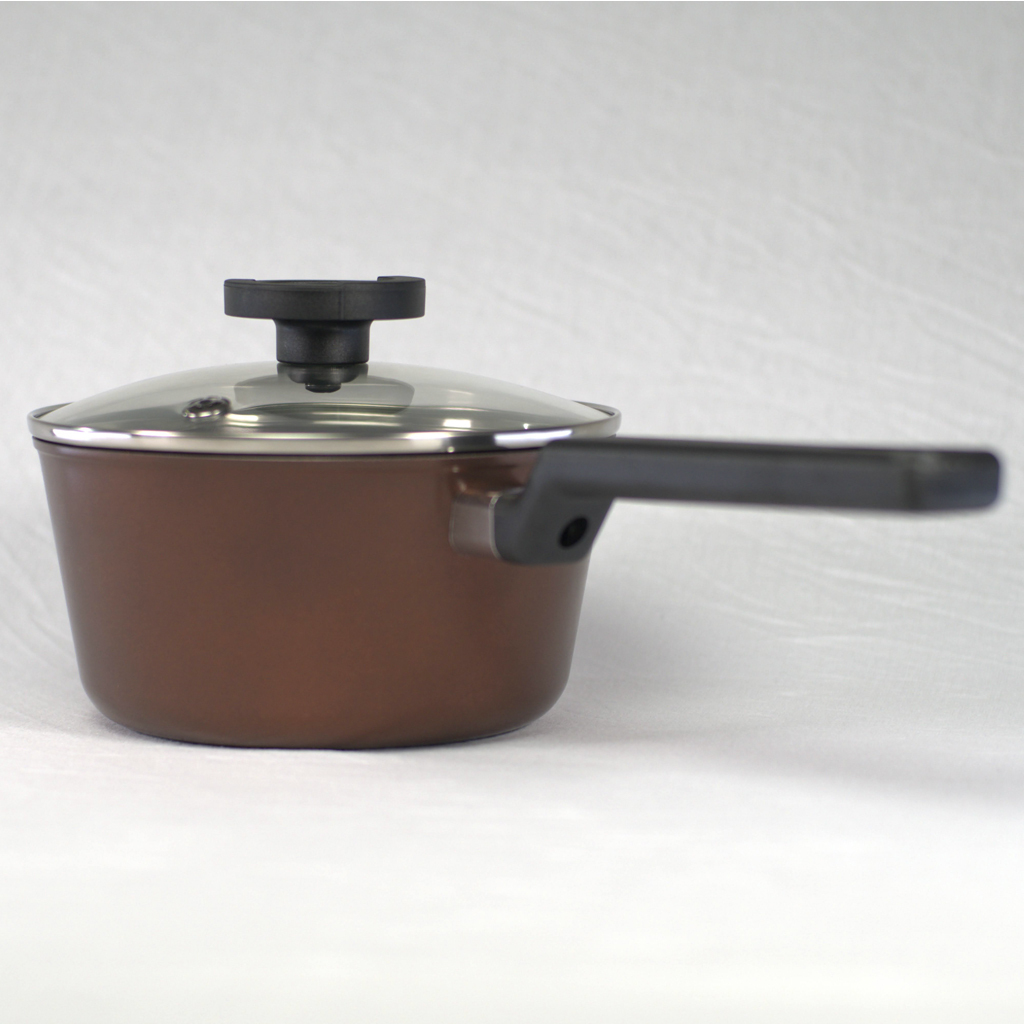 Panela 18cm/1,9L - Indução com Revestimento Cerâmico - Reverse - Neoflam - Cor Marrom Rosa