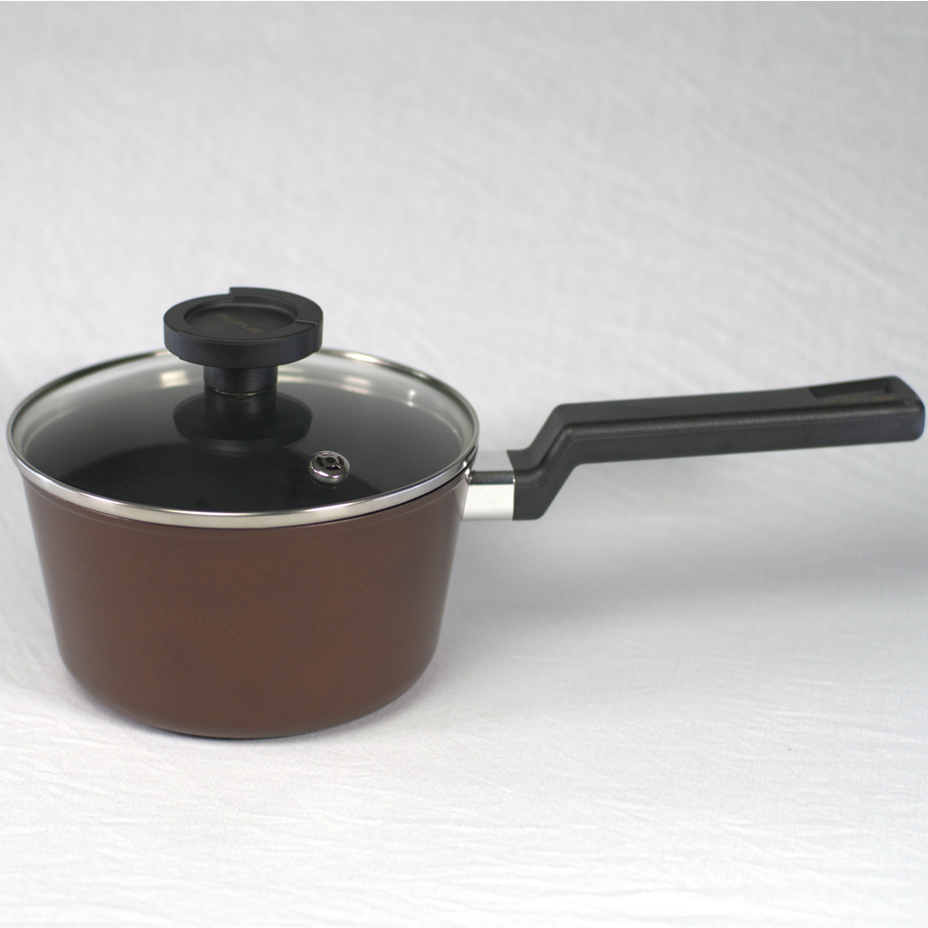 Panela 18cm/1,9L - Indução com Revestimento Cerâmico - Reverse - Neoflam - Cor Marrom Rosa