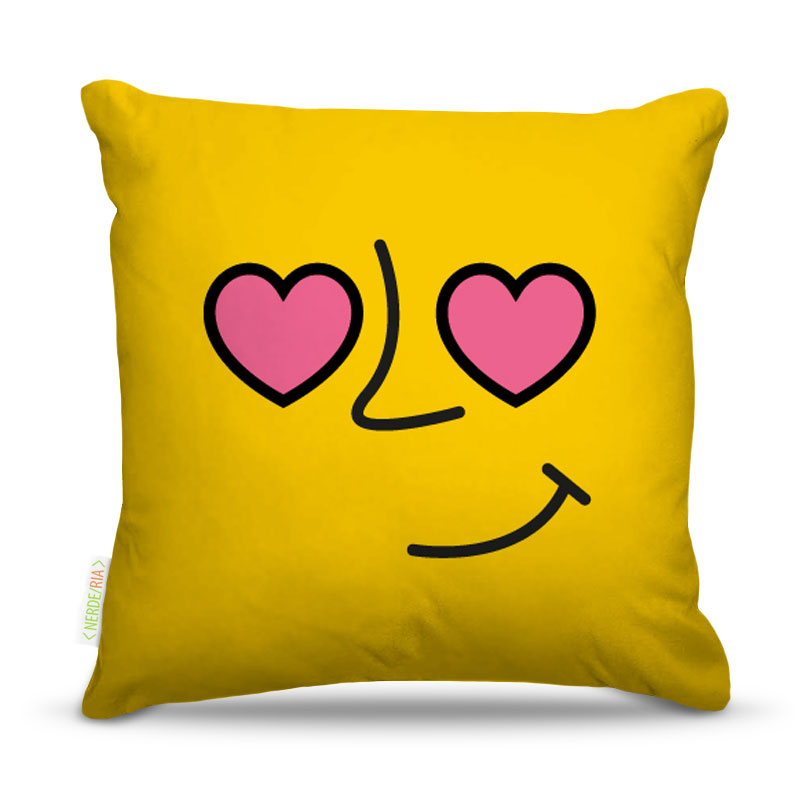 Almofada 40 x 40cm Nerderia e Lojaria amarelo chateado colorido