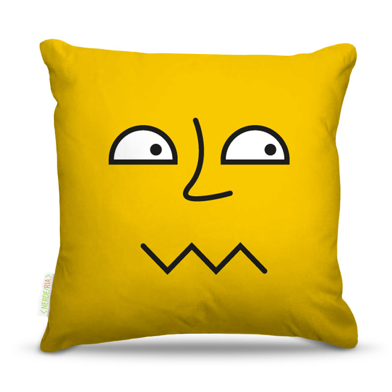 Almofada 40 x 40cm Nerderia e Lojaria amarelo espantado colorido