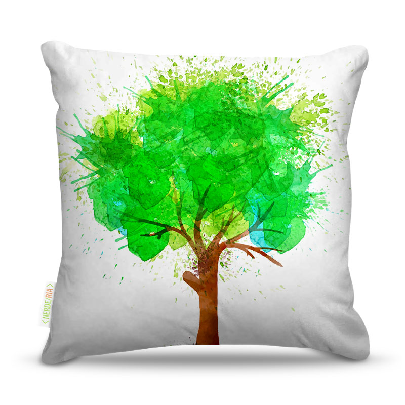 Almofada 40 x 40cm Nerderia e Lojaria arvore splash colorido