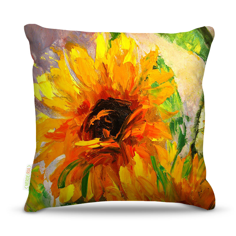 Almofada 40 x 40cm Nerderia e Lojaria bird folhas colorido