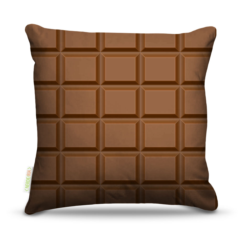 Almofada 40 x 40cm Nerderia e Lojaria chocolate derretido colorido