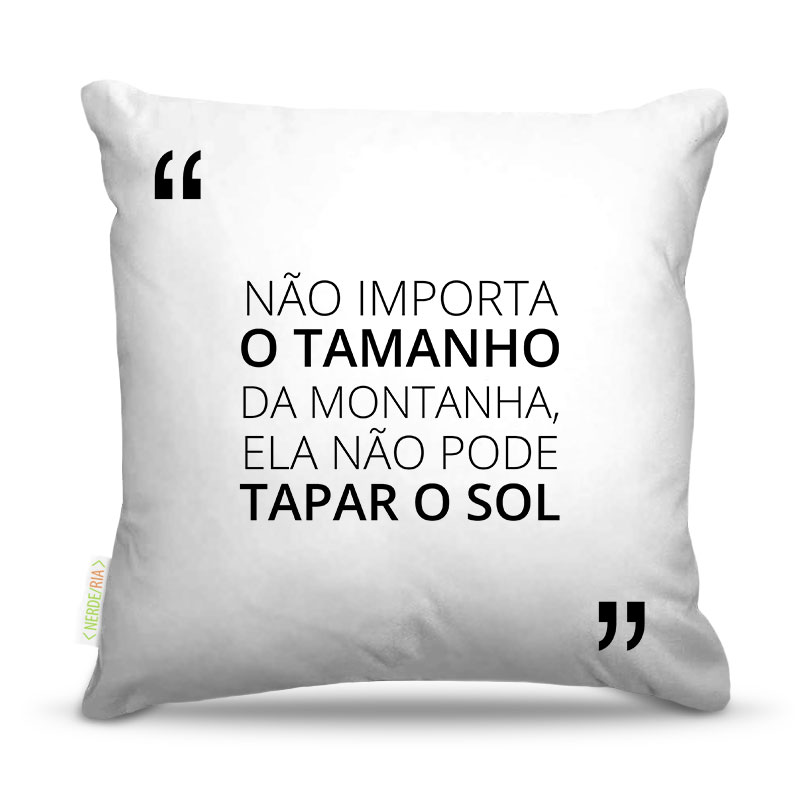Almofada 40 x 40cm Nerderia e Lojaria frases caminho colorido