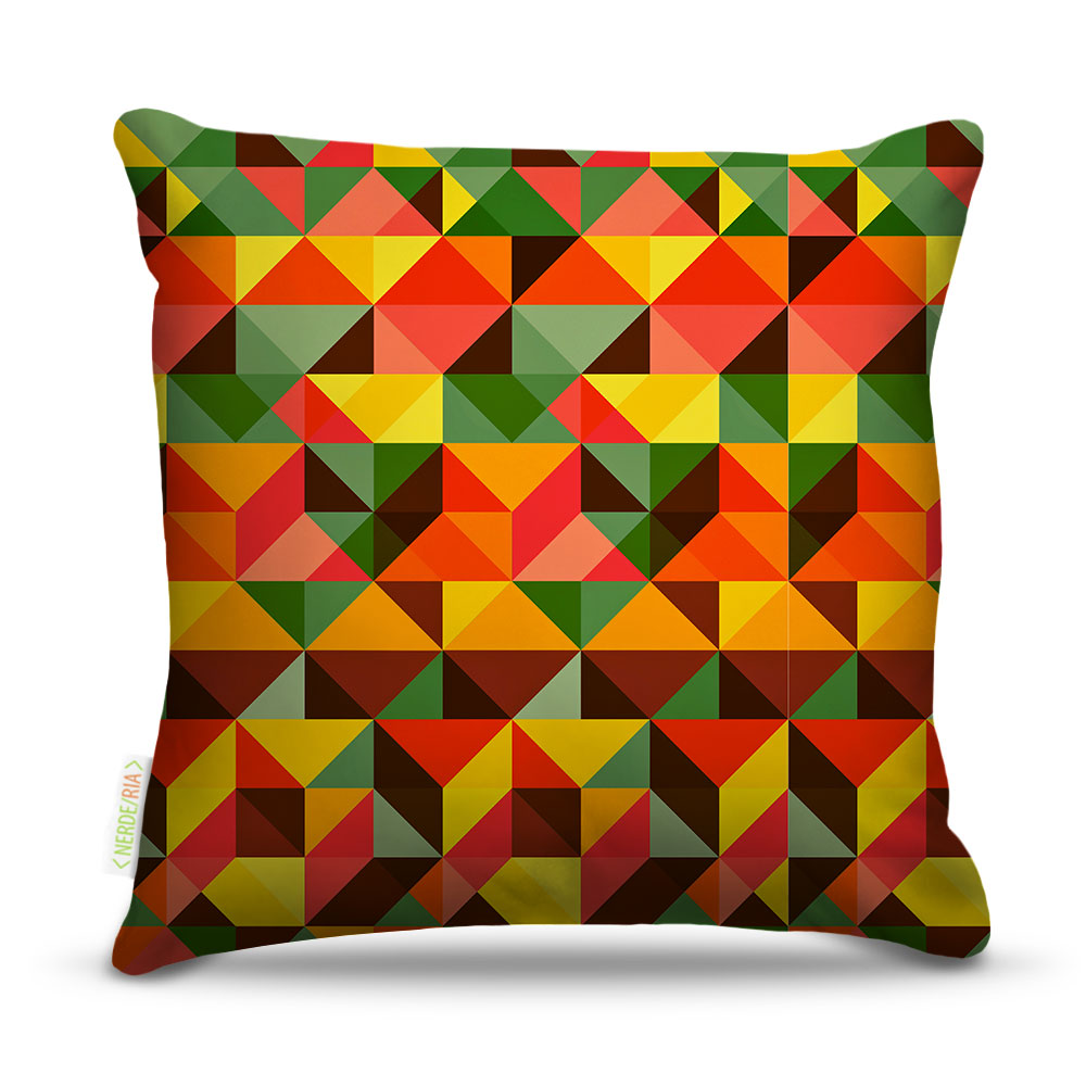 Almofada 40 x 40cm Nerderia e Lojaria geometrica09 rosa colorido