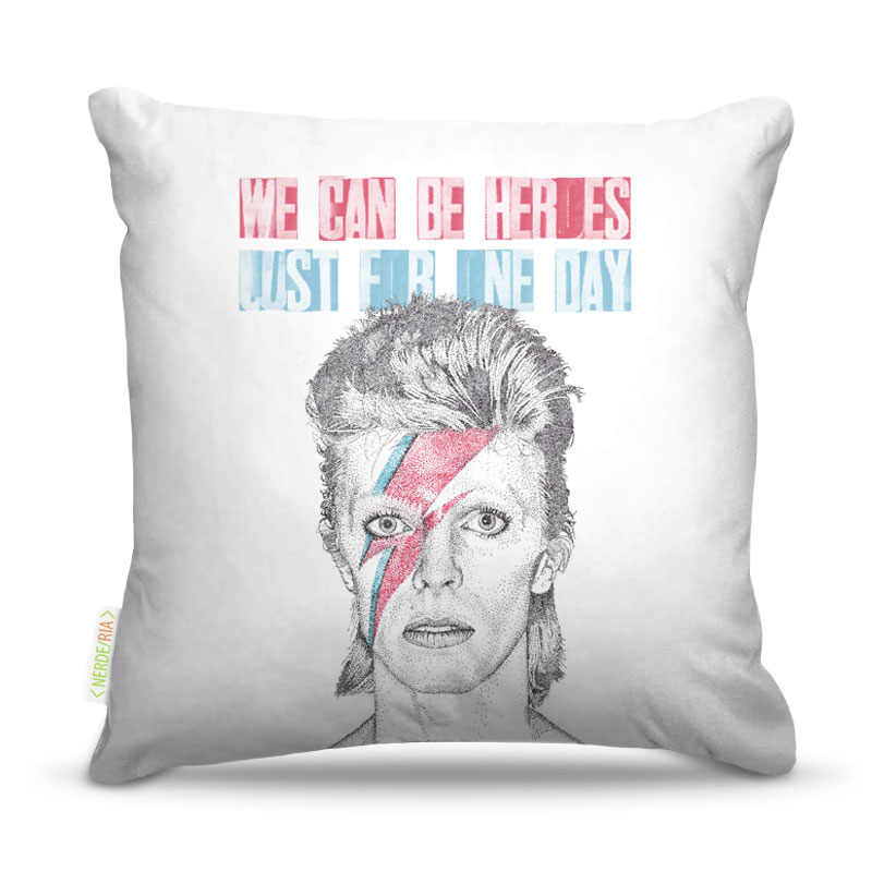 Almofada 45 x 45cm  Nerderia e Lojaria bowie pontialismo colorido