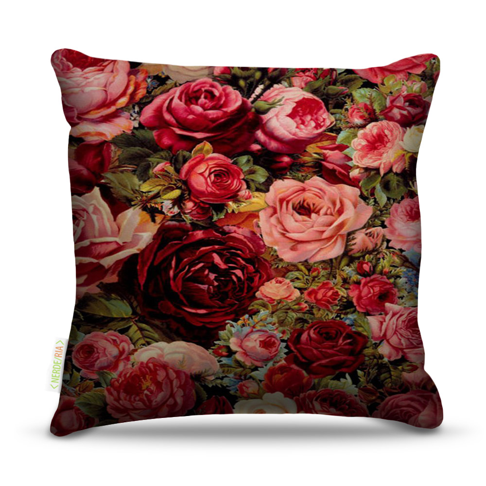 Almofada 45 x 45cm  Nerderia e Lojaria flores bonitas colorido