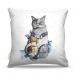 Almofada 45 x 45cm  Nerderia e Lojaria gatos gordos surreais colorido