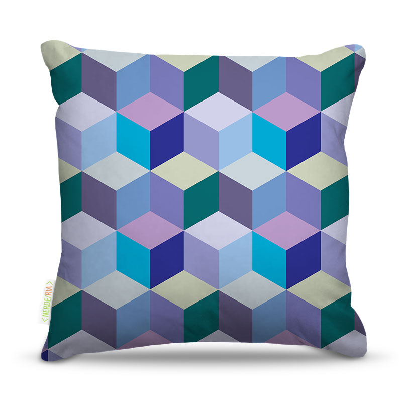 Almofada 45 x 45cm  Nerderia e Lojaria geometrica 12 colorido