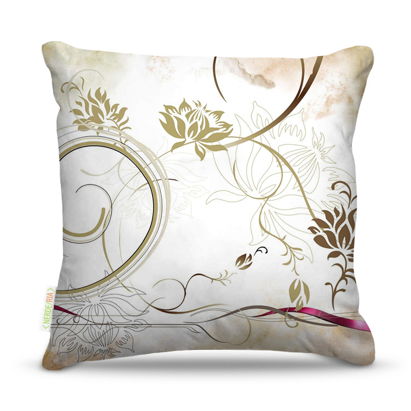 Almofada 45 x 45cm  Nerderia e Lojaria gold flower colorido