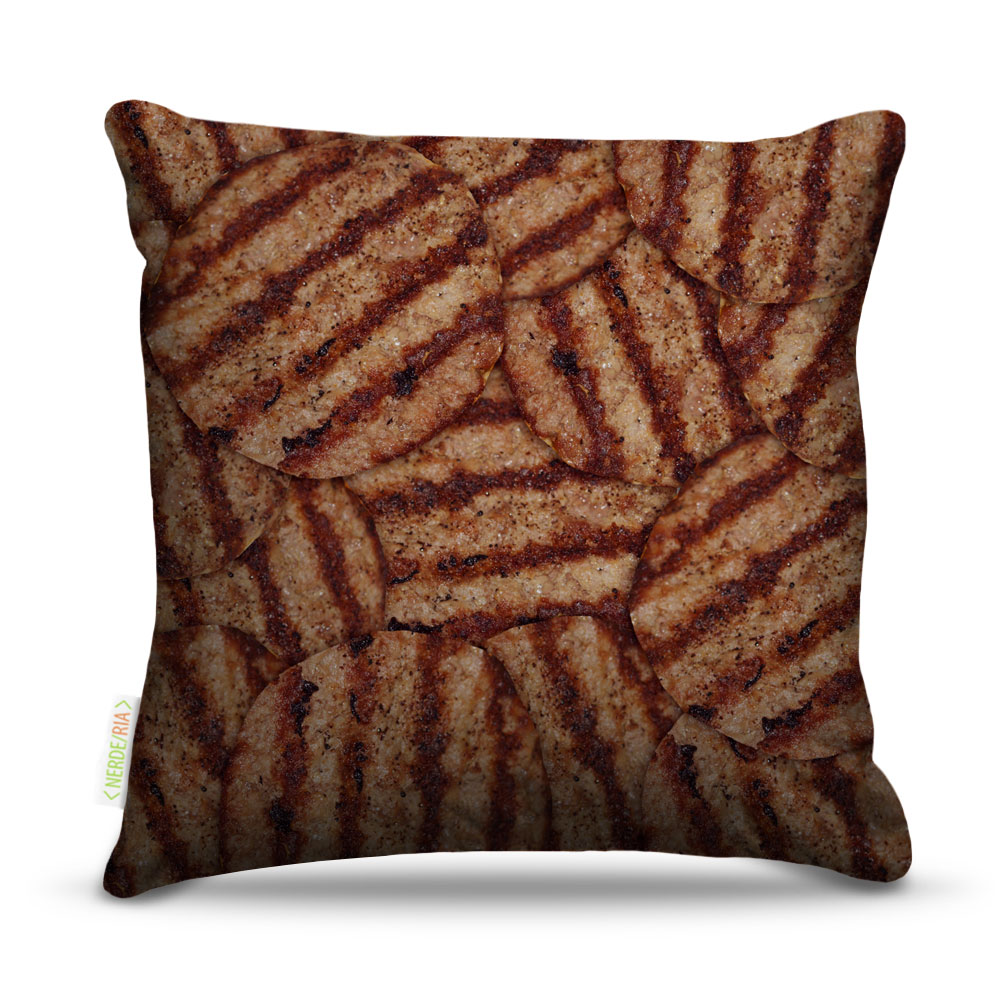 Almofada 45 x 45cm  Nerderia e Lojaria hamburguer colorido